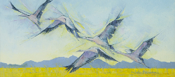 Blue Cranes in the Overberg | 2016 | Oil on Canvas | 34 x 60 cm